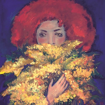 GARTSEA ELENA Mimoza, Acrylics on canvas, 50 x 50 cm.