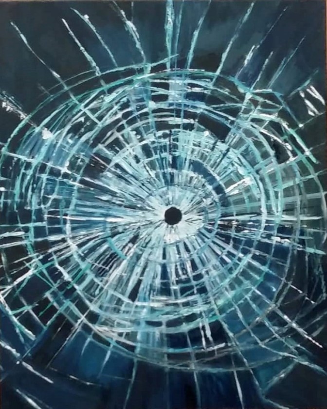 Νίκη Βασιλοπούλου, Θραύσματα, 40x50cm, Ακρυλικό σε καμβά