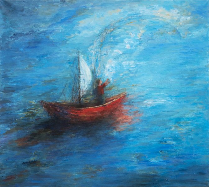 Αγγελική Κώσταλου, Τί θά ῾δινα - «Πάψε, Σεβάχ» - γιὰ νά ῾μουνα παιδί! 90x100cm, Ακρυλικά σε καμβά