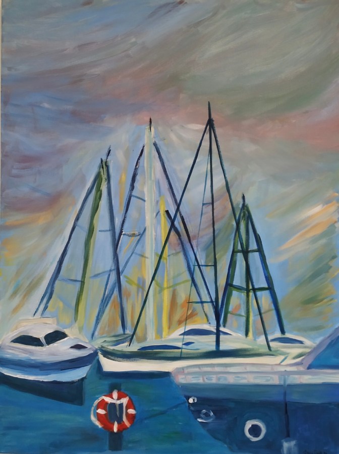 Φανή Γαβαλά, Marine- Mal du Depart, 80x60cm, Ακρυλικά σε καμβά