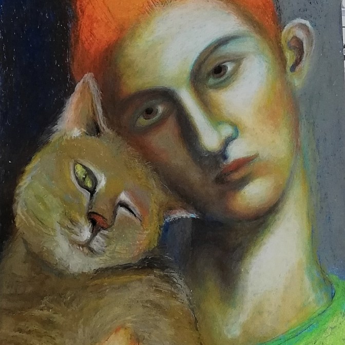 Άννα Πατρου, Σωτηρία Ψυχής, 40x28cm, Λαδοπαστέλ σε χαρτί